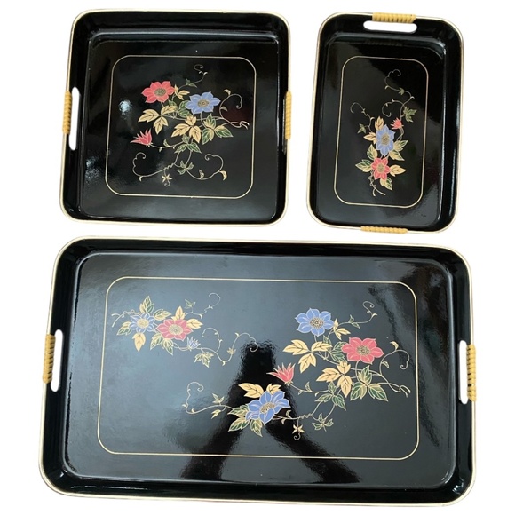 Vintage nesting trays. 3 pce. Made in Japan - Picture 3 of 16